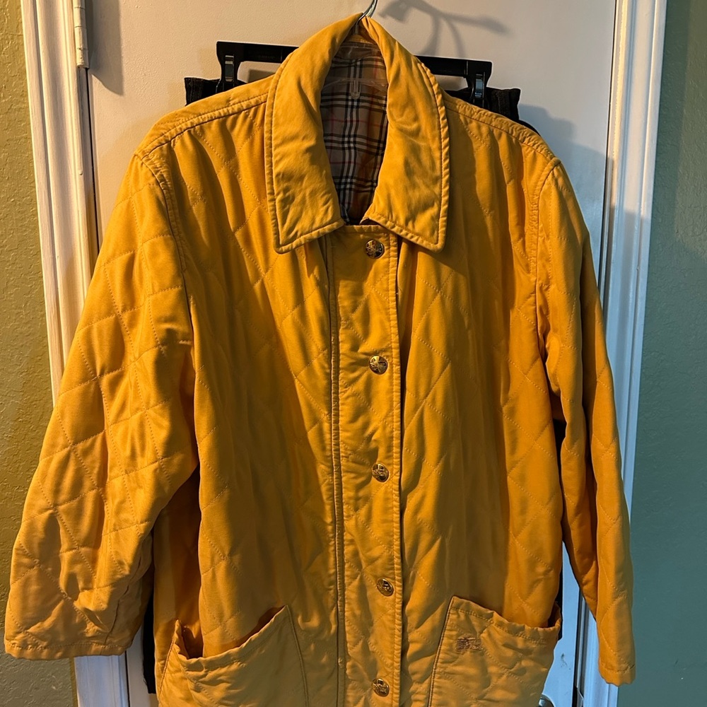 Burberry Vintage Yellow Quilted Jacket Large
